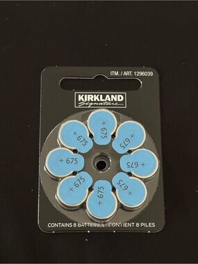 Kirkland Signature Blue 675 Hearing Aid Battery Pack (8)